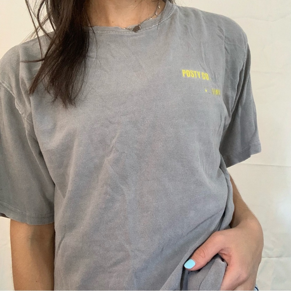 post malone posty co. grey & yellow tour tee shirt